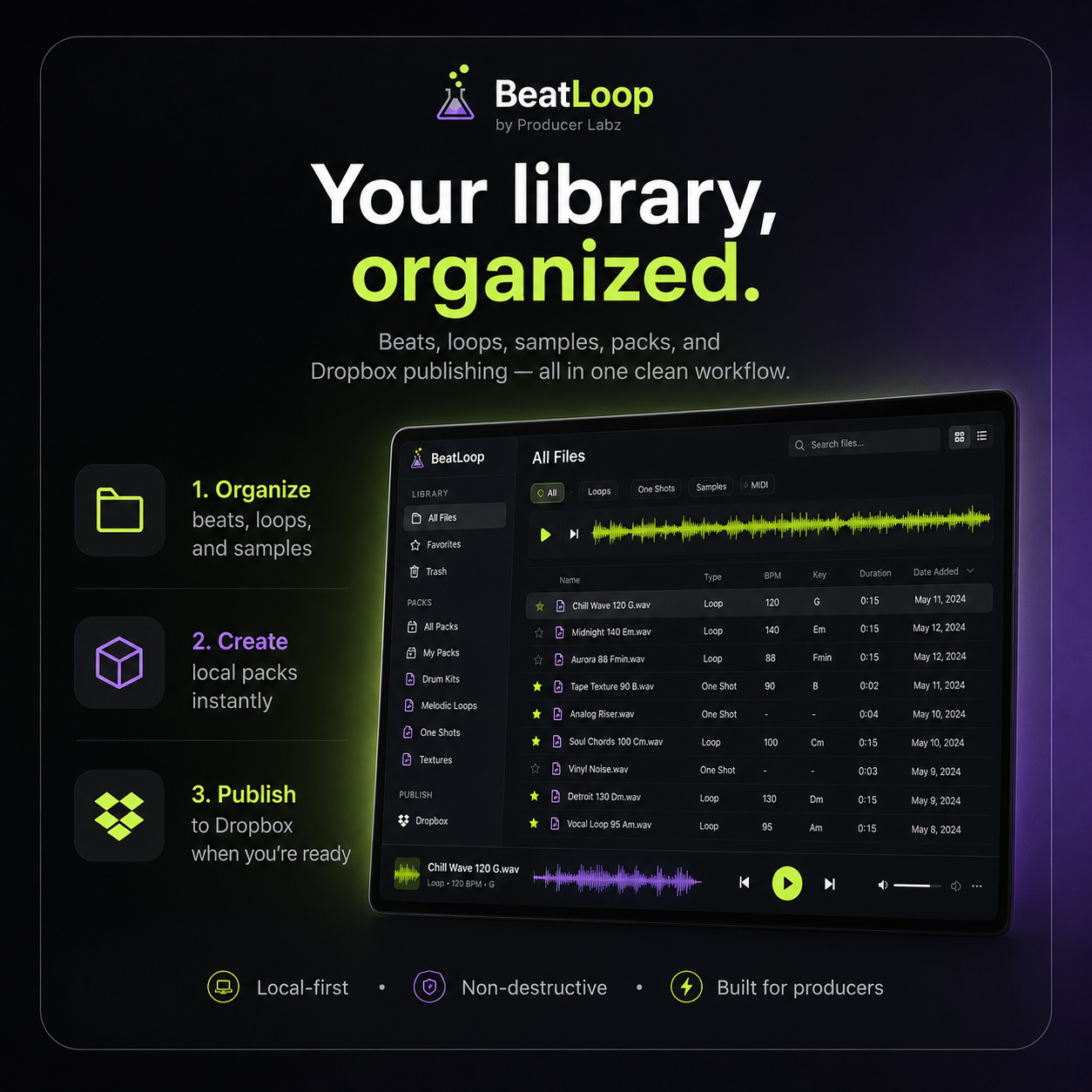 BeatLoop – Beat, Loop & Sample Organizer for Producers